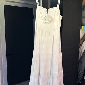 Knox Rose White Maxi Sundress with Spaghetti Straps